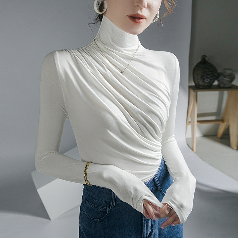 Velvet Drape Turtleneck