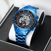 Abyss Skeleton Chronograph – Blue Steel Edition