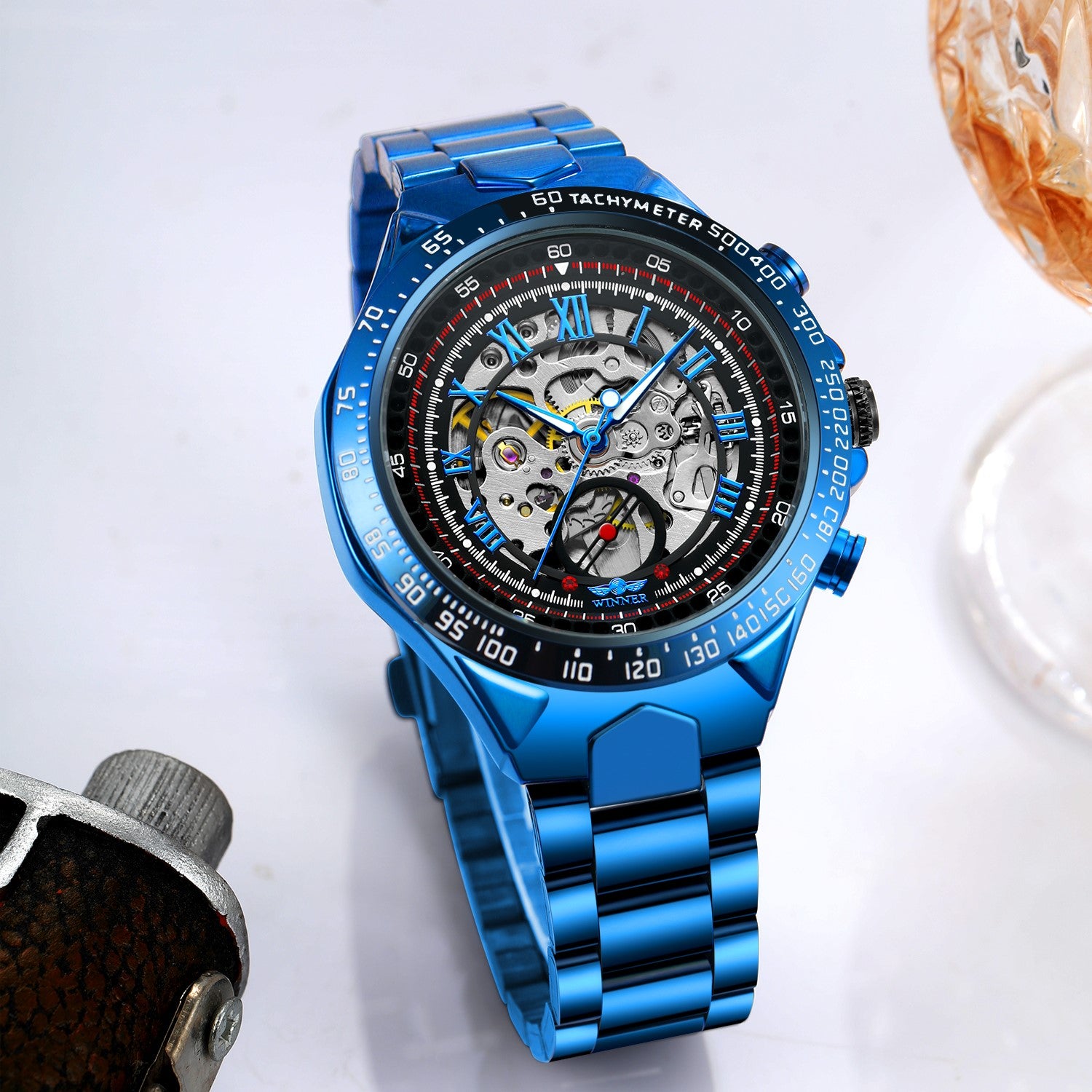 Abyss Skeleton Chronograph – Blue Steel Edition