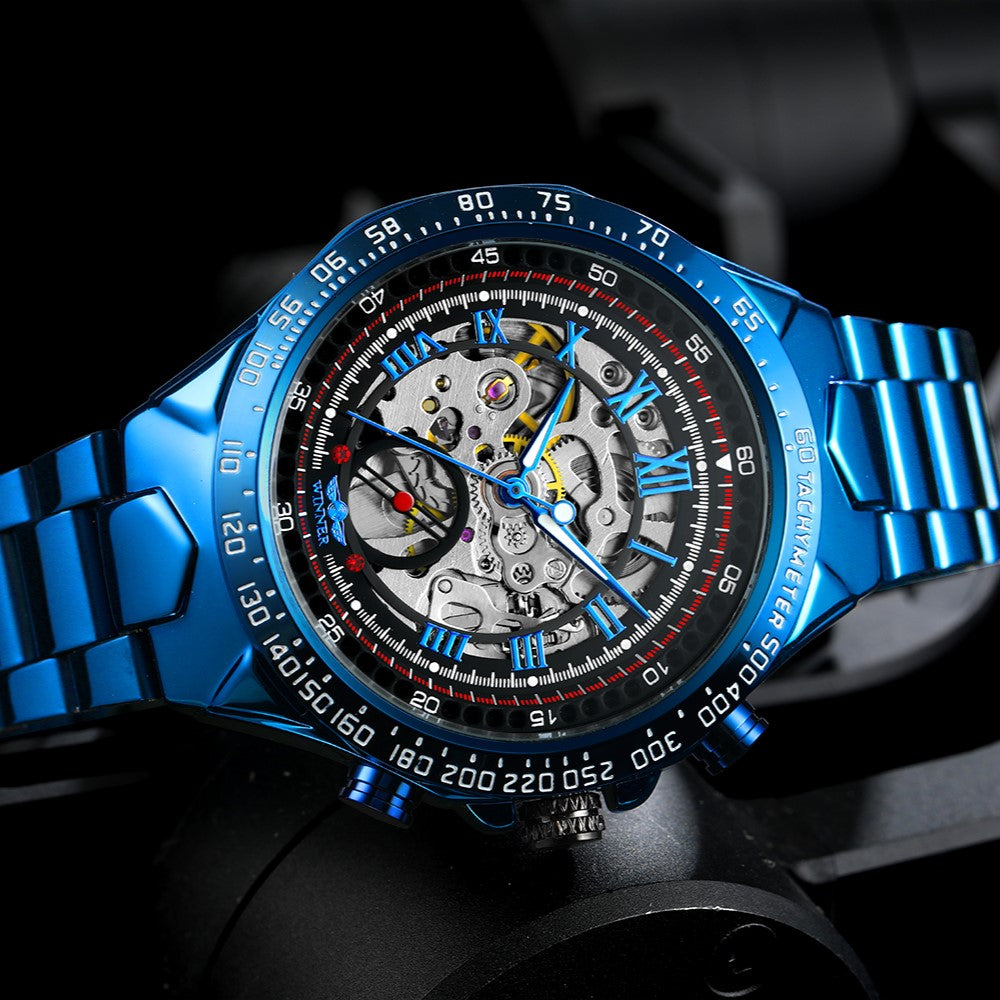 Abyss Skeleton Chronograph – Blue Steel Edition