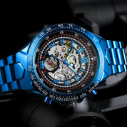 Abyss Skeleton Chronograph – Blue Steel Edition