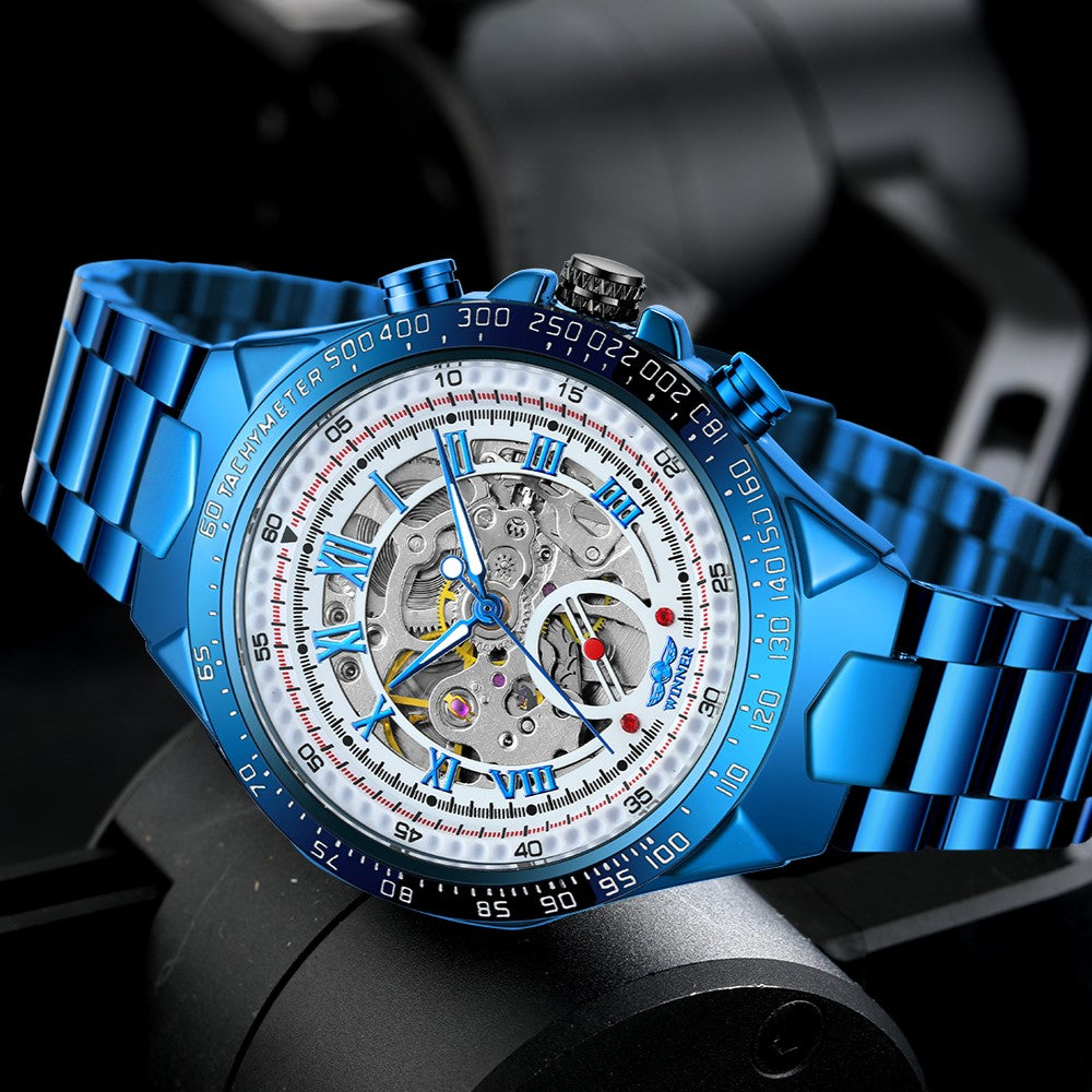 Abyss Skeleton Chronograph – Blue Steel Edition