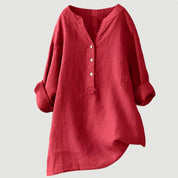 Rhea Popover Linen Blouse