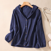 Amélie Linen Hooded Shirt
