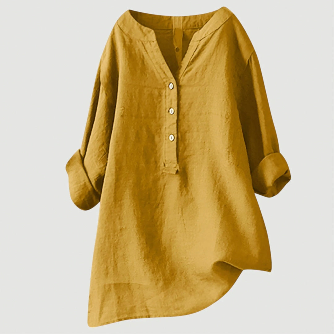 Rhea Popover Linen Blouse