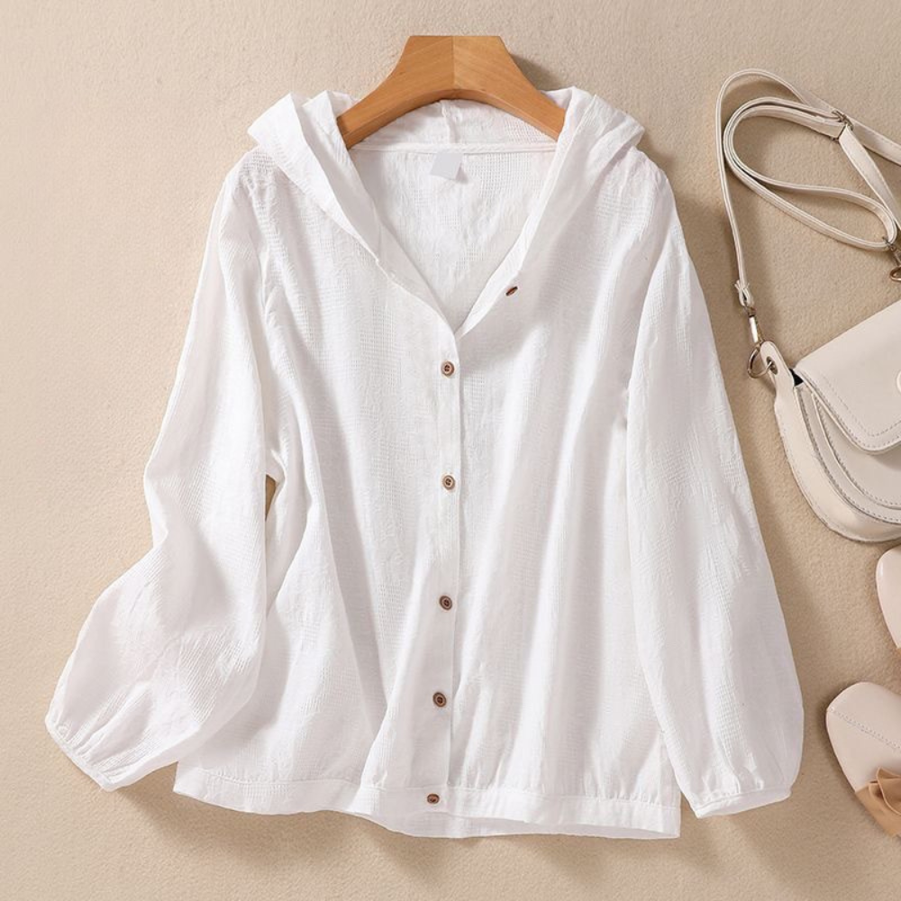 Amélie Linen Hooded Shirt