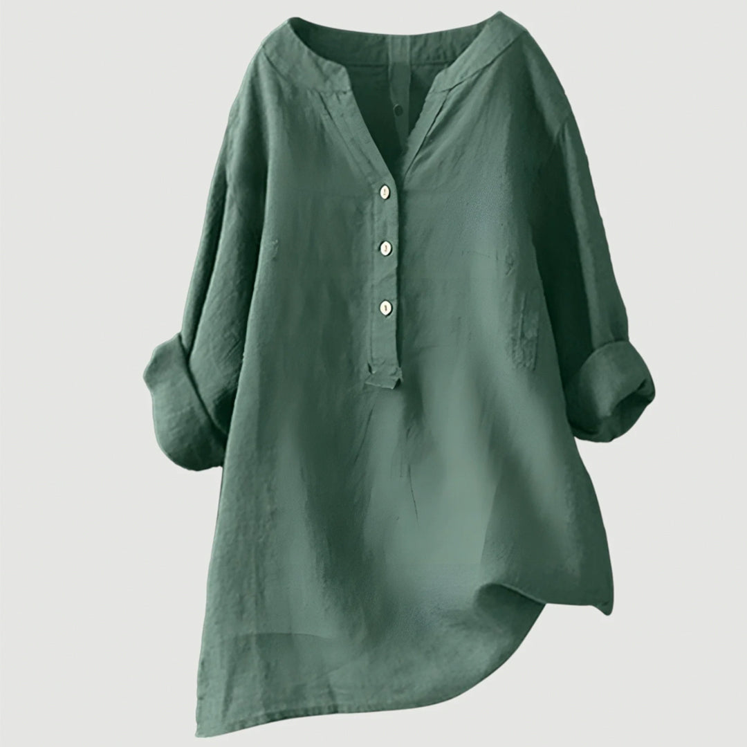 Rhea Popover Linen Blouse
