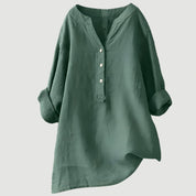 Rhea Popover Linen Blouse