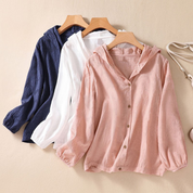Amélie Linen Hooded Shirt