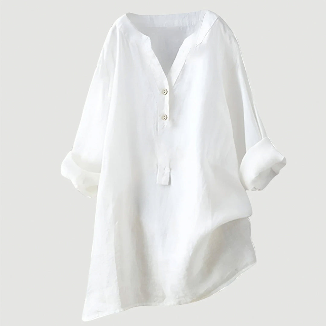 Rhea Popover Linen Blouse