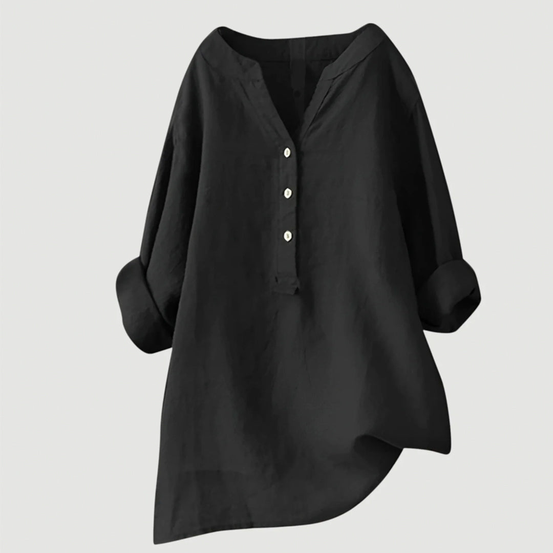 Rhea Popover Linen Blouse
