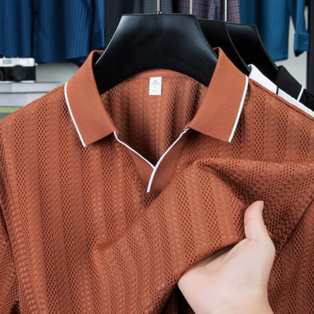 Knitted Terracotta Polo