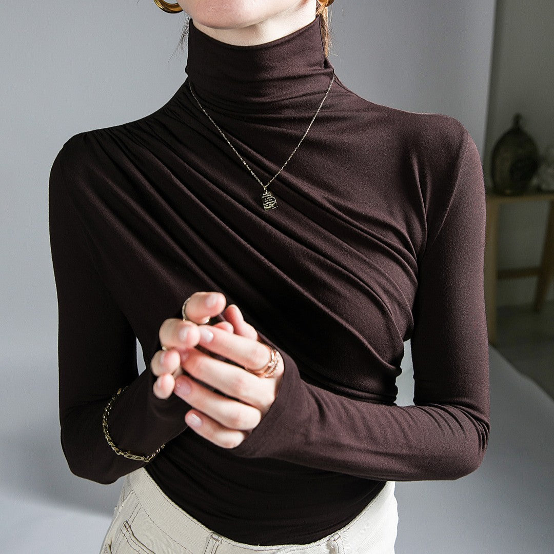 Velvet Drape Turtleneck