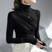 Velvet Drape Turtleneck