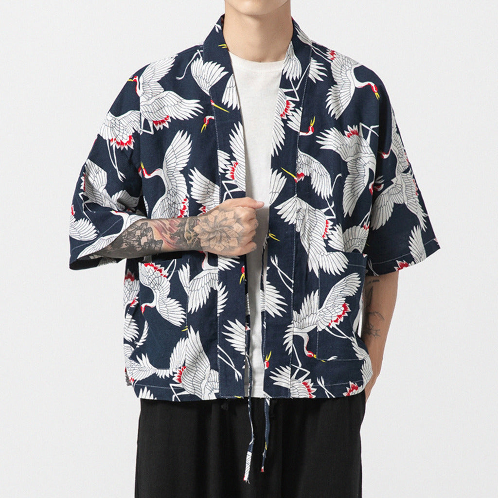 Koyo Crane Kimono