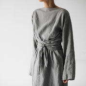 Marais Tie-Waist Linen Dress