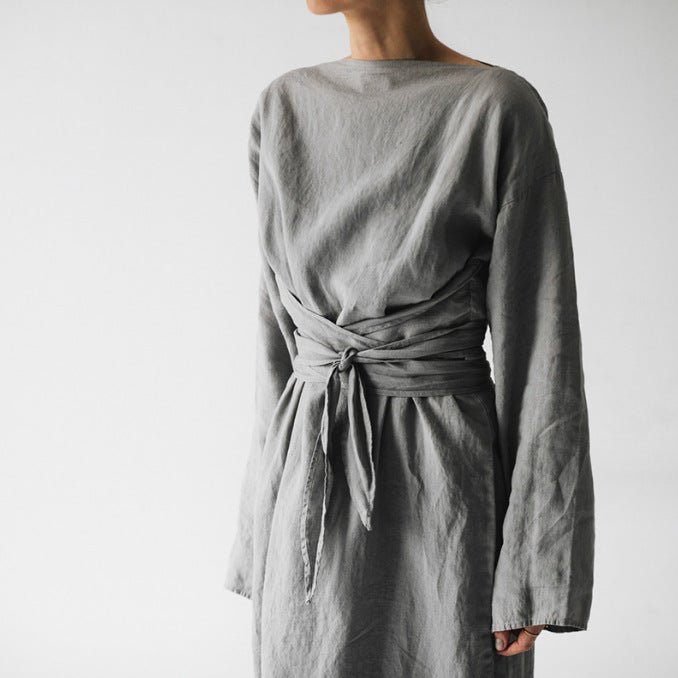 Marais Tie-Waist Linen Dress