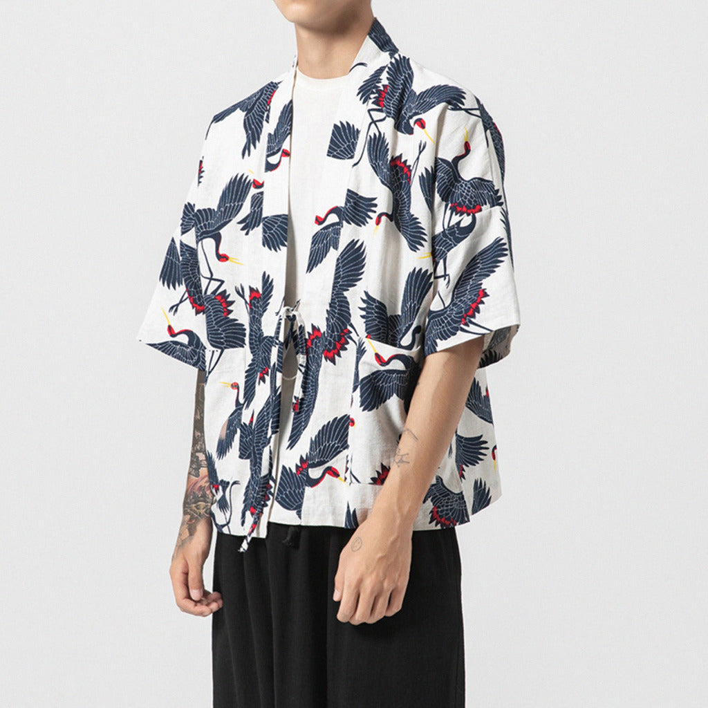 Koyo Crane Kimono