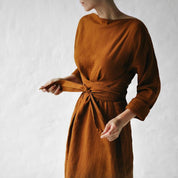 Marais Tie-Waist Linen Dress