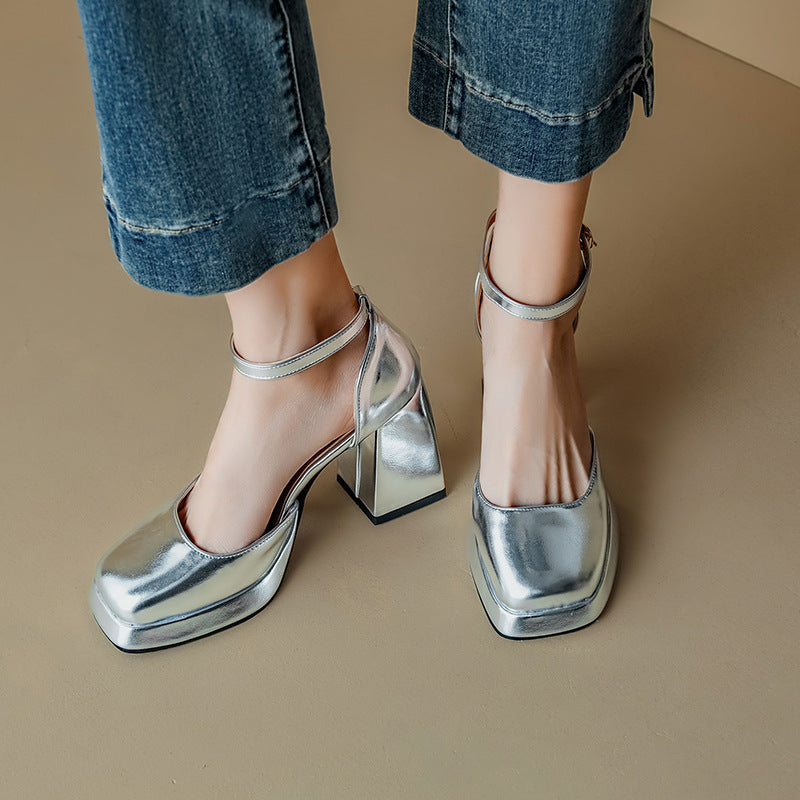 Zaria Gleam Block Heel