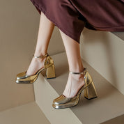 Zaria Gleam Block Heel