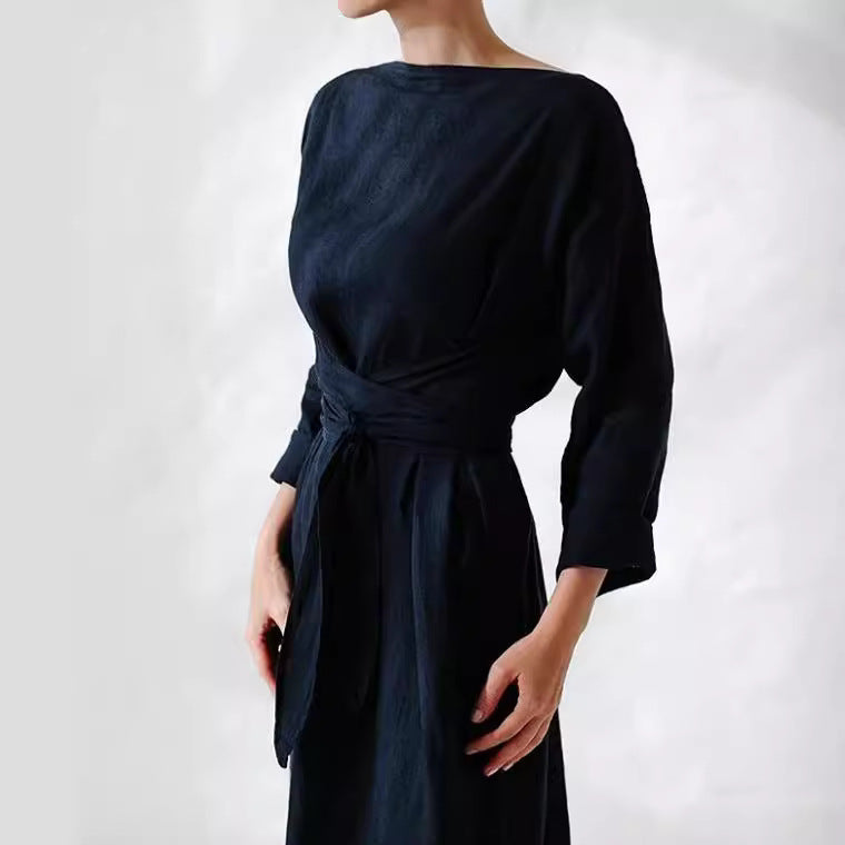 Marais Tie-Waist Linen Dress