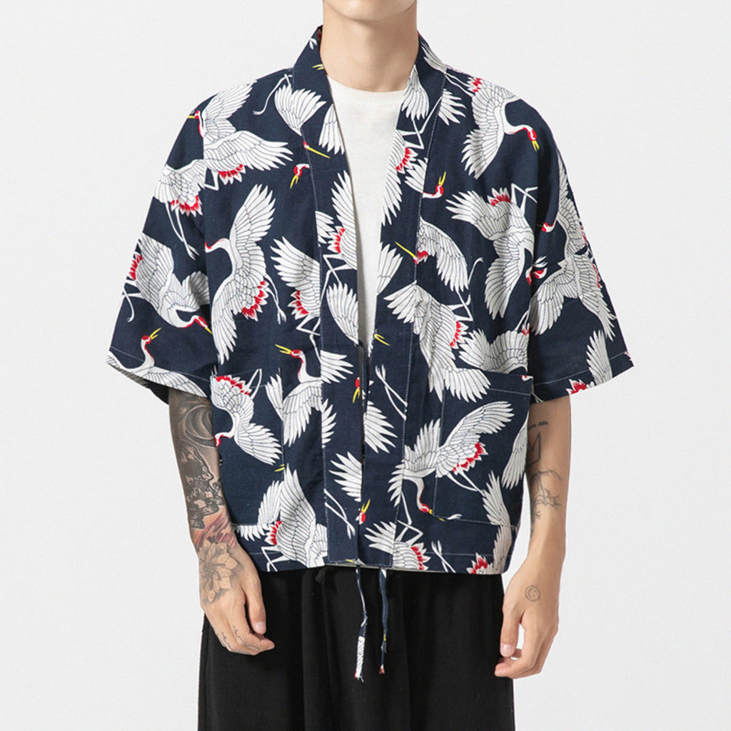 Koyo Crane Kimono
