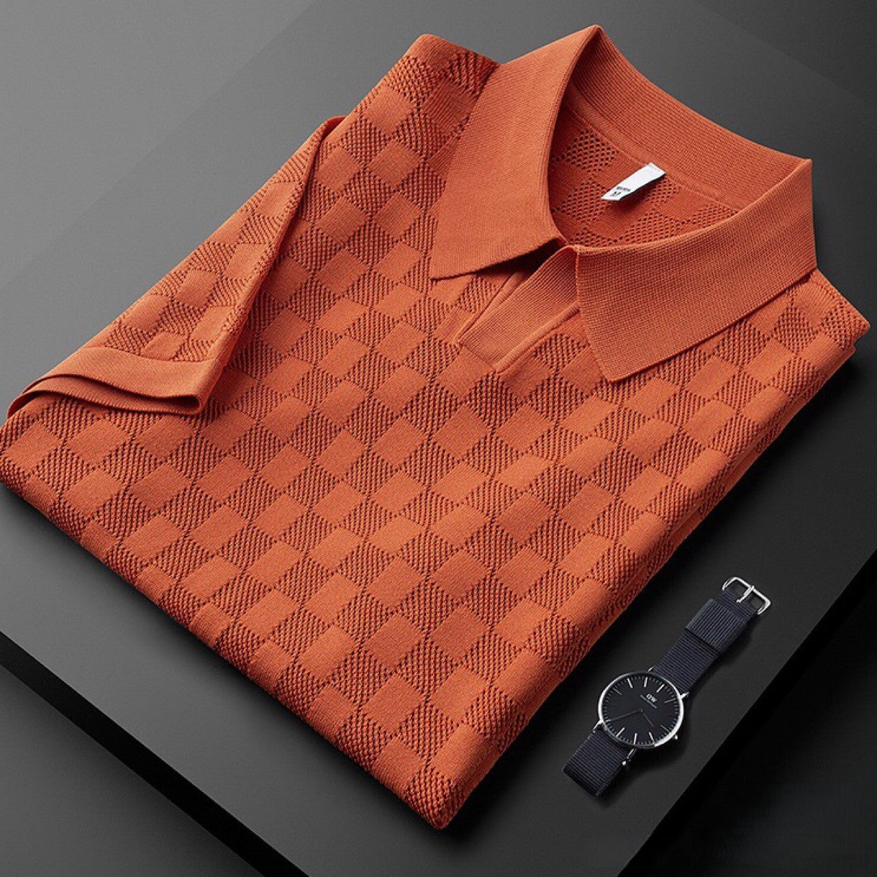 Textured Terracotta Polo