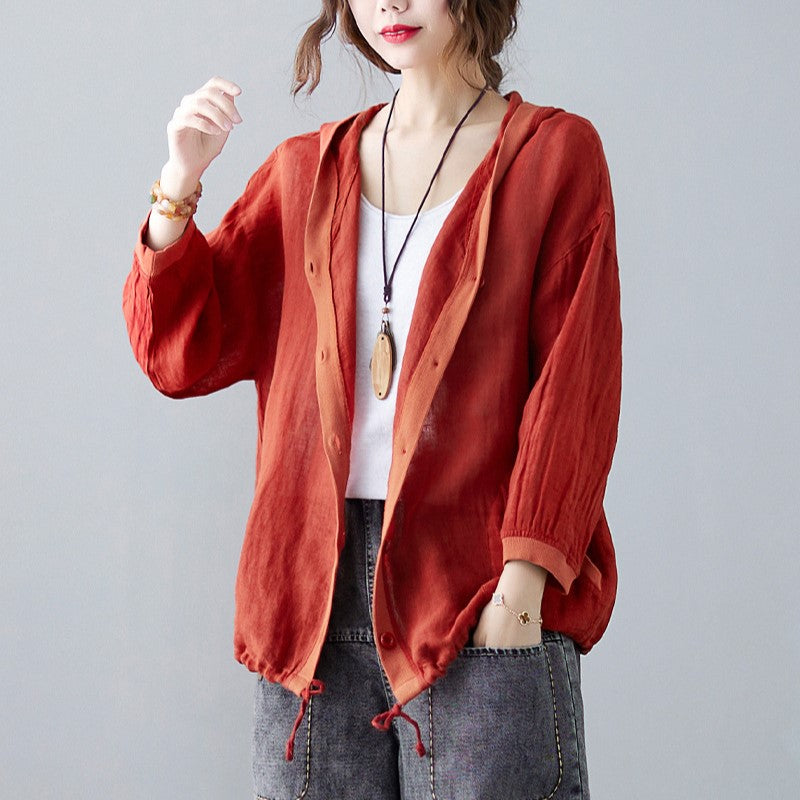 Nara Hooded Linen Layer